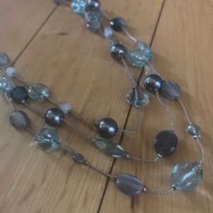 Lia Sophia Silver Layered Statement Necklace